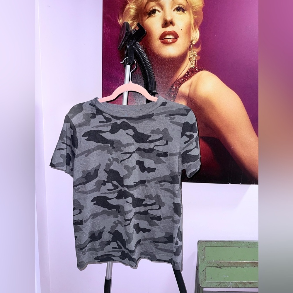 George Camouflage Tee in Gray and Black